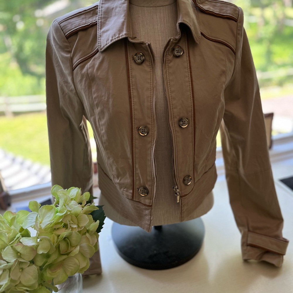 WHBM Cropped Jacket - Tan